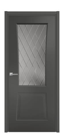 Дверь межкомнатная Dino 2 Цвет Антрацит Покрытие Эмаль  Наличник L 50 Цена 42680