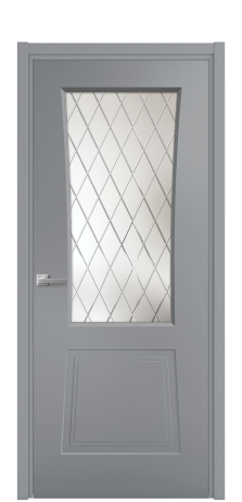 Дверь межкомнатная Dino 2 Цвет Гриджио Покрытие Эмаль  Наличник L 50 Цена 42130
