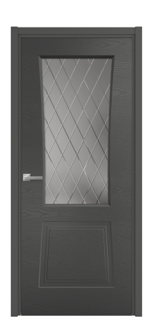 Дверь межкомнатная Dino 2 Цвет Антрацит Brash Покрытие Эмаль брашированная  Наличник L 50 Цена 49630