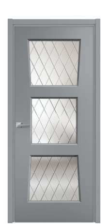 Дверь межкомнатная Dino 3 Цвет Гриджио Покрытие Эмаль  Наличник L 50 Цена 42200