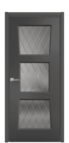 Дверь межкомнатная Dino 3 Цвет Антрацит Покрытие Эмаль  Наличник L 50 Цена 42750