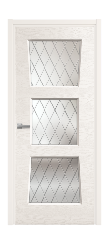 Дверь межкомнатная Dino 3 Цвет Молочный Brash Покрытие Эмаль брашированная  Наличник L 50 Цена 49150