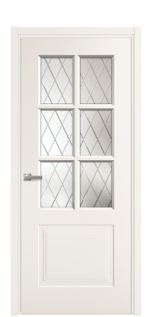 Дверь межкомнатная Paulo 1 Цвет Молочный Покрытие Эмаль  Наличник L 50 Цена 42130