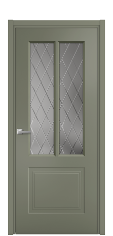 Дверь межкомнатная Paulo 2 Цвет Зеленый Покрытие Эмаль  Наличник L 50 Цена 42680