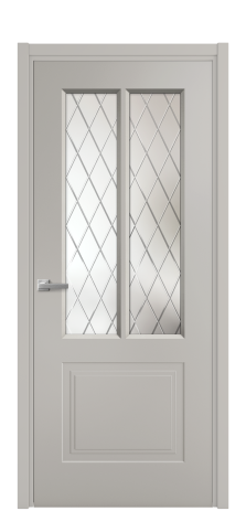 Дверь межкомнатная Paulo 2 Цвет Серый Шелк Покрытие Эмаль  Наличник L 50 Цена 42130