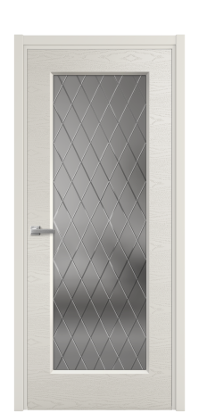 Дверь межкомнатная Rino 1 Цвет Дымчатый Brash Покрытие Эмаль брашированная  Наличник L 50 Цена 47415