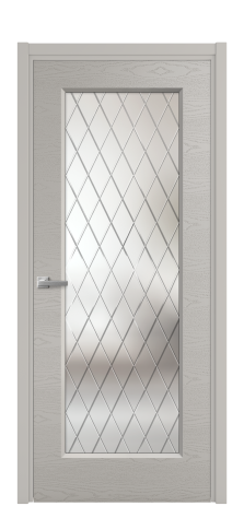 Дверь межкомнатная Rino 1 Цвет Серый Шелк Brash Покрытие Эмаль брашированная  Наличник L 50 Цена 46665