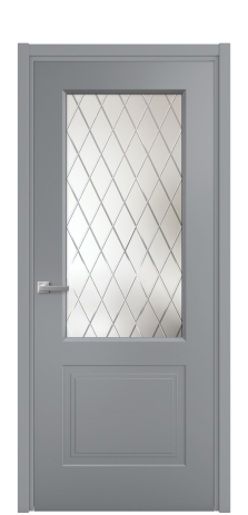 Дверь межкомнатная Rino 2 Цвет Гриджио Покрытие Эмаль  Наличник L 50 Цена 42130