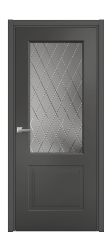 Дверь межкомнатная Rino 2 Цвет Антрацит Покрытие Эмаль  Наличник L 50 Цена 43465