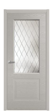 Дверь межкомнатная Rino 2 Цвет Серый Шелк Brash Покрытие Эмаль брашированная  Наличник L 50 Цена 49080