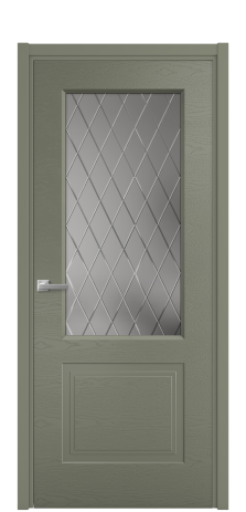 Дверь межкомнатная Rino 2 Цвет Зеленый Brash Покрытие Эмаль брашированная  Наличник L 50 Цена 50415