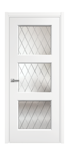 Дверь межкомнатная Рино 3 Цвет Белый Покрытие Эмаль  Наличник L 50 Цена 42050