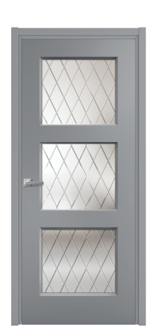 Дверь межкомнатная Рино 3 Цвет Гриджио Покрытие Эмаль  Наличник L 50 Цена 43293