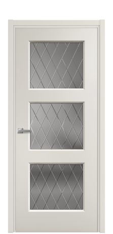 Дверь межкомнатная Rino 3 Цвет Дымчатый Покрытие Эмаль  Наличник L 50 Цена 42600