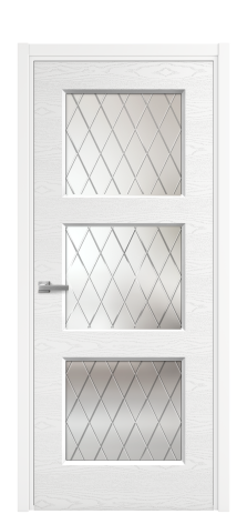 Дверь межкомнатная Rino 3 Цвет Белый Brash Покрытие Эмаль брашированная  Наличник L 50 Цена 45950