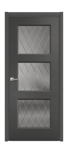 Дверь межкомнатная Rino 3 Цвет Антрацит Brash Покрытие Эмаль брашированная  Наличник L 50 Цена 46500