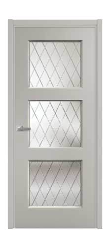 Дверь межкомнатная Rino 3 Цвет Серый Шелк Покрытие Эмаль  Наличник L 50 Цена 42200