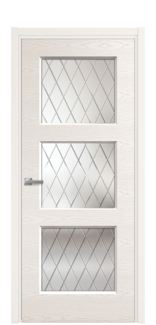 Дверь межкомнатная Rino 3 Цвет Молочный Brash Покрытие Эмаль брашированная  Наличник L 50 Цена 49150