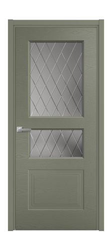 Дверь межкомнатная Рино 4 Цвет Зеленый Brash Покрытие Эмаль брашированная  Наличник L 50 Цена 46500