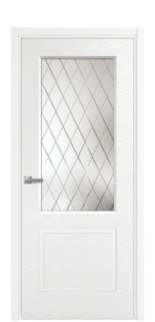 Дверь межкомнатная Plain 2 Цвет Белый Brash Покрытие Эмаль брашированная  Наличник L 50 Цена 47875