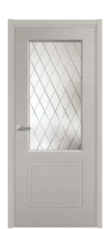 Дверь межкомнатная Plain 2 Цвет Серый Шелк Brash Покрытие Эмаль брашированная  Наличник L 50 Цена 47875