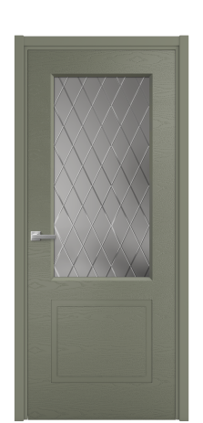Дверь межкомнатная Plain 2 Цвет Зеленый Brash Покрытие Эмаль брашированная  Наличник L 50 Цена 48425
