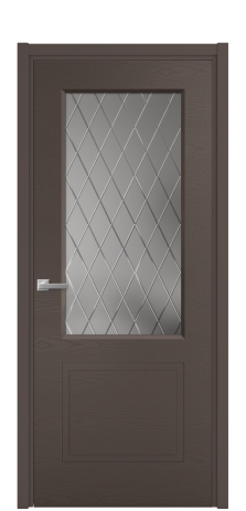 Дверь межкомнатная Plain 2 Цвет Коричневый Brash Покрытие Эмаль брашированная  Наличник L 50 Цена 48425