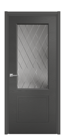 Дверь межкомнатная Plain 2 Цвет Антрацит Brash Покрытие Эмаль брашированная  Наличник L 50 Цена 48425