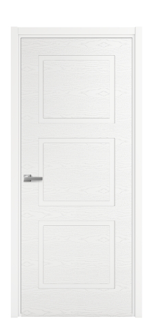 Дверь межкомнатная Plaine 3 Цвет Белый Brash Покрытие Эмаль брашированная  Наличник L 50 Цена 43375
