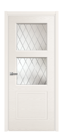 Дверь межкомнатная Plain 3 Цвет Молочный Brash Покрытие Эмаль брашированная  Наличник L 50 Цена 47900