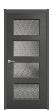 Дверь межкомнатная Плэйн 4 Цвет Антрацит Brash Покрытие Эмаль брашированная  Наличник L 50 Цена 45500