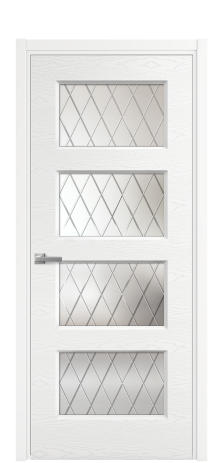 Дверь межкомнатная Plain 4 Цвет Белый Brash Покрытие Эмаль брашированная  Наличник L 50 Цена 47900