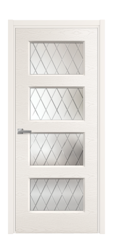 Дверь межкомнатная Plain 4 Цвет Молочный Brash Покрытие Эмаль брашированная  Наличник L 50 Цена 47900