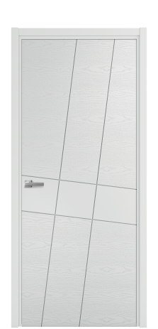 Дверь межкомнатная Твист 02 Цвет Облачный Brash Покрытие Эмаль брашированная  Наличник L 50 Цена 46325