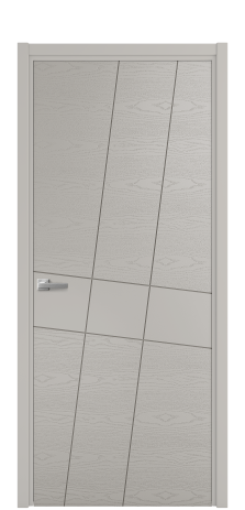 Дверь межкомнатная Твист 02 Цвет Серый Шелк Brash Покрытие Эмаль брашированная  Наличник L 50 Цена 46325