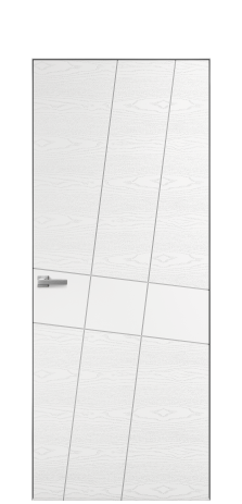 Дверь межкомнатная Twist 02 Цвет Белый Brash Покрытие Эмаль брашированная  Наличник Скрытый короб хром Цена 63460