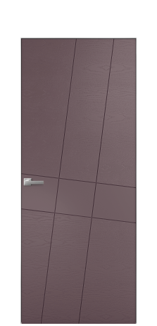 Дверь межкомнатная Твист 02 Цвет Лиловый Brash Покрытие Эмаль брашированная  Наличник Скрытый короб хром Цена 46300