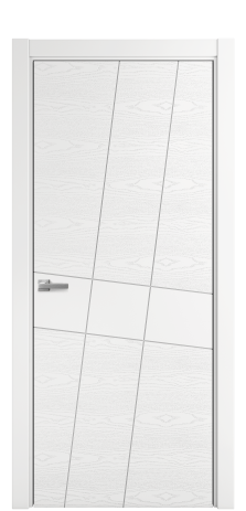 Дверь межкомнатная Твист 02 Цвет Белый Brash Покрытие Эмаль брашированная  Наличник L 75 Цена 46325