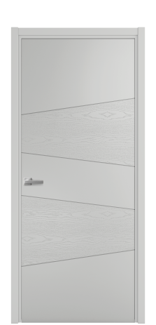 Дверь межкомнатная Твист 03 Цвет Телегрей Brash Покрытие Эмаль брашированная  Наличник L 50 Цена 46325