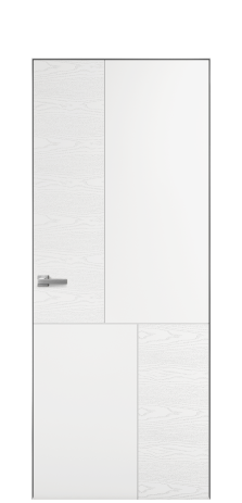 Дверь межкомнатная Linea 04 Цвет Белый Brash Покрытие Эмаль брашированная  Наличник Скрытый короб хром Цена 63460