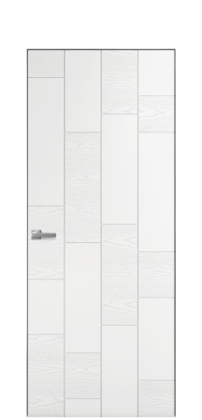 Дверь межкомнатная Lingo 04 Цвет Белый Brash Покрытие Эмаль брашированная  Наличник Скрытый короб хром Цена 63460