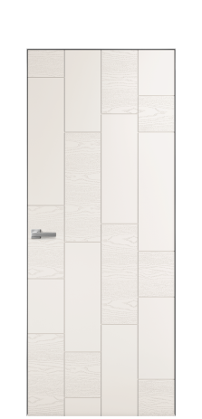 Дверь межкомнатная Lingo 04 Цвет Молочный Brash Покрытие Эмаль брашированная  Наличник Скрытый короб хром Цена 63460