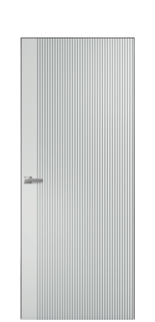 Дверь межкомнатная Mezzo 12 Цвет Облачный Покрытие Эмаль  Наличник Скрытый короб хром Цена 42450