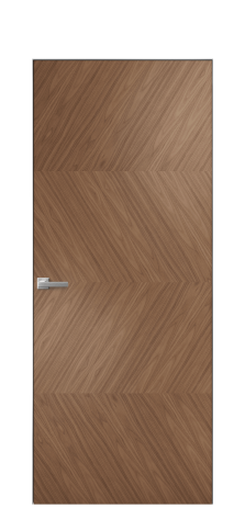 Дверь межкомнатная Unit 01 Цвет Американский Орех Покрытие Шпон натуральный  Наличник Скрытый короб хром Цена 76760