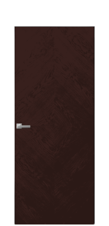 Дверь межкомнатная Юнит 02 Цвет Мореный Дуб Покрытие Шпон натуральный  Наличник Скрытый короб хром Цена 55850