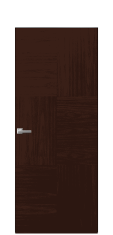 Дверь межкомнатная Unit 06 Цвет Каштановый Орех Покрытие Шпон натуральный  Наличник Скрытый короб хром Цена 76760
