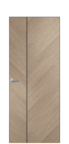 Дверь межкомнатная Unit Slot 10-111 Цвет Дуб Песочный Покрытие Шпон натуральный  Наличник Скрытый короб хром Цена 74310