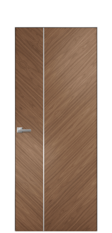 Дверь межкомнатная Unit Slot 10-111 Цвет Американский Орех Покрытие Шпон натуральный  Наличник Скрытый короб хром Цена 77910