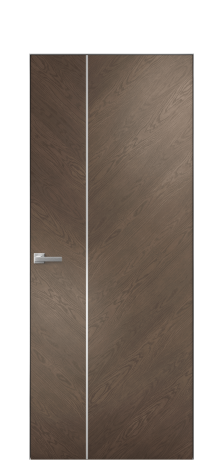 Дверь межкомнатная Unit Slot 10-111 Цвет Дуб Марракеш Покрытие Шпон натуральный  Наличник Скрытый короб хром Цена 74310