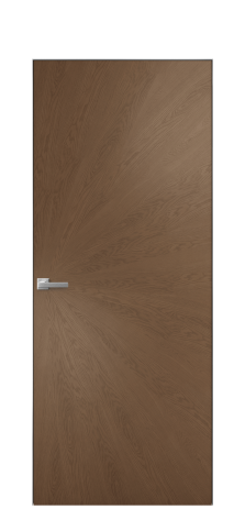 Дверь межкомнатная Unit 07 Цвет Дуб Темный Покрытие Шпон натуральный  Наличник Скрытый короб хром Цена 69210